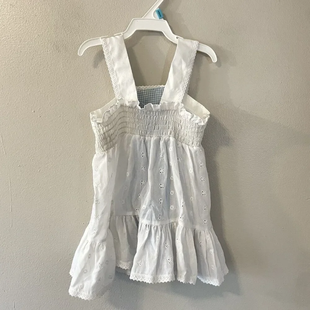 Vintage JC Penny Girls Toddler Dress Cottage Eyelet Sz 2T